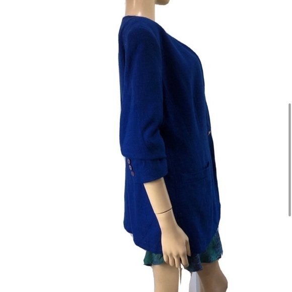 Liz Claiborne Vintage Blazer Chest Pocket Royal Blue - Picture 6 of 16